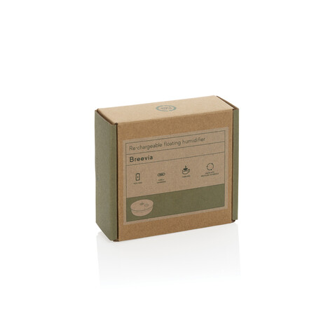 Breevia aufladbarer schwimmender Luftbefeuchter aus RCS rABS beige bedrucken, Art.-Nr. P457.0219