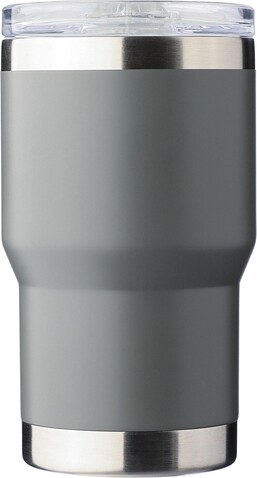 Reise-Thermobecher Ayen | Recycelter Edelstahl | 350 ml | Keramikbeschichtung – Grau bedrucken, Art.-Nr. 003999999_1267375