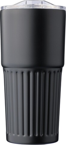 Recycelter Edelstahl-Trinkbecher mit doppelter Wand (500 ml) Kael – Schwarz bedrucken, Art.-Nr. 001999999_1267378