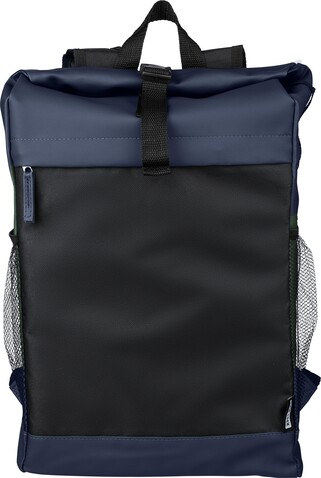 rPET-Polyester (600D) Rolltop-Rucksack Yani – Blau bedrucken, Art.-Nr. 005999999_1267404
