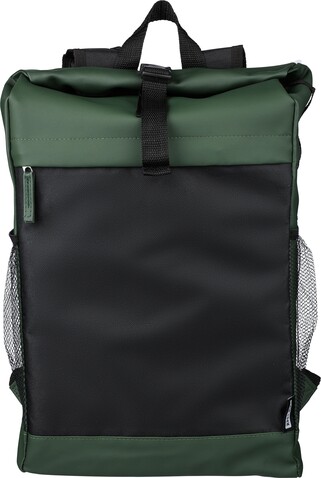 Roll-Top-Rucksack Yani | Recycelt | Wasserabweisend – Grün bedrucken, Art.-Nr. 004999999_1267404