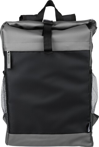 Roll-Top-Rucksack Yani | Recycelt | Wasserabweisend – Grau bedrucken, Art.-Nr. 003999999_1267404