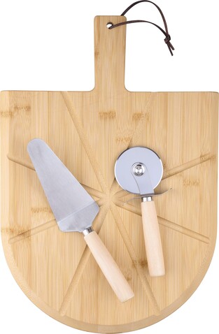 Pizzabrett aus Bambus Vale – Braun bedrucken, Art.-Nr. 011999999_1267535