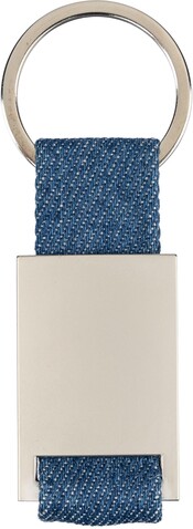 Schlüsselanhänger aus Denim Ori – Blau bedrucken, Art.-Nr. 005999999_1267538