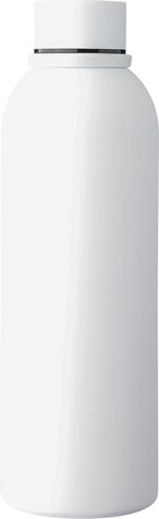 Doppelwandige Trinkflasche aus recyceltem Edelstahl (500 ml) Sena – Weiß bedrucken, Art.-Nr. 002999999_1267809