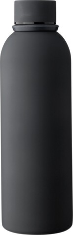 Recycelte doppelwandige Trinkflasche aus Edelstahl 500 ml Sena – Schwarz bedrucken, Art.-Nr. 001999999_1267809