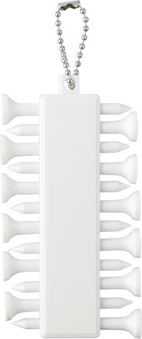 Golftee-Set Aveline aus recyceltem ABS – Weiß bedrucken, Art.-Nr. 002999999_1267823