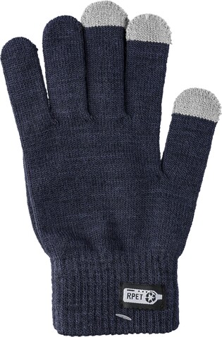 rPET-Handschuhe mit Touchscreen Nira – Blau bedrucken, Art.-Nr. 005999999_1267825