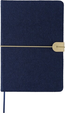 Notizbuch aus recyceltem Filz (A5) Dario – Blau bedrucken, Art.-Nr. 005999999_1272570