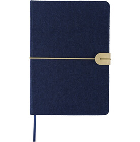 Notizbuch aus recyceltem Filz (A5) Dario – Blau bedrucken, Art.-Nr. 005999999_1272570