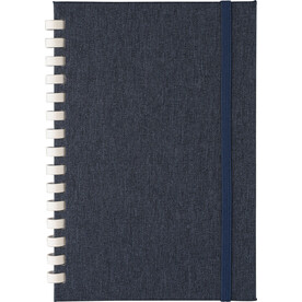 Notizbuch Ilias | Recycelt | A5 | Liniert – Blau bedrucken, Art.-Nr. 005999999_1272571