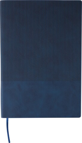 Notizbuch Elian | Recyceltes Kunstleder | A5 | Liniert – Blau bedrucken, Art.-Nr. 005999999_1274007