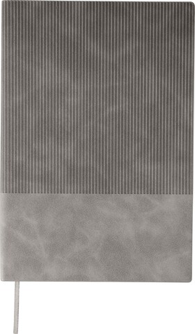 Notizbuch Elian | Recyceltes Kunstleder | A5 | Liniert – Grau bedrucken, Art.-Nr. 003999999_1274007