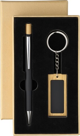 Bambus-Schreibset Zaid – Schwarz bedrucken, Art.-Nr. 001999999_1274012 Bambus-Schreibset Zaid – Schwarz bedrucken, Art.-Nr. 001999999_1274012