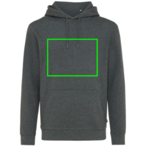 IQONIQ Torres ungefärbter Hoodie aus recycelter Baumwolle heather anthracite bedrucken, Art.-Nr. T9401.014.XXL