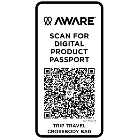 Trip Aware™ Recycelte Reisetasche mit Schultergurt 1 L, offwhite bedrucken, Art.-Nr. 12076402