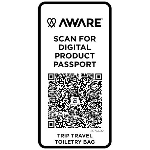Trip Aware™ Recycelter Reisekulturbeutel 6 L, offwhite bedrucken, Art.-Nr. 12076602