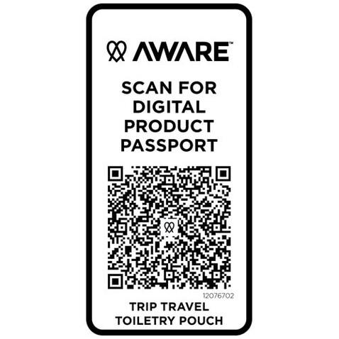 Trip Aware™ Recycelter Reisekulturbeutel 2 L, offwhite bedrucken, Art.-Nr. 12076702