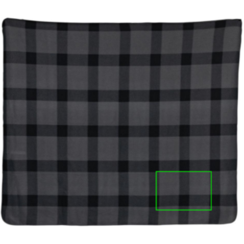Weiche karierte Fleece-Decke anthrazit bedrucken, Art.-Nr. P459.052