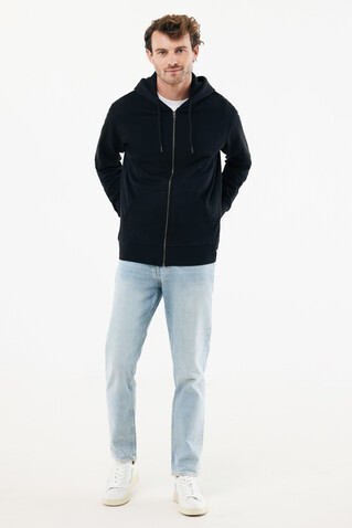 IQONIQ Abisko Zip-Kapuzenpullover aus recycelter Baumwolle schwarz bedrucken, Art.-Nr. T9600.001.XXL