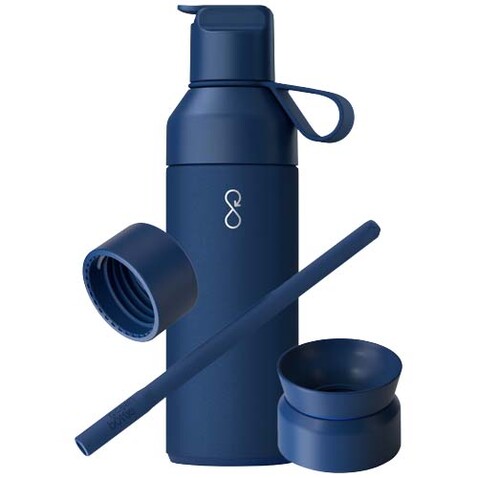 Ocean Bottle 500 ml 3 in 1 Set, Ozeanblau bedrucken, Art.-Nr. 11318551