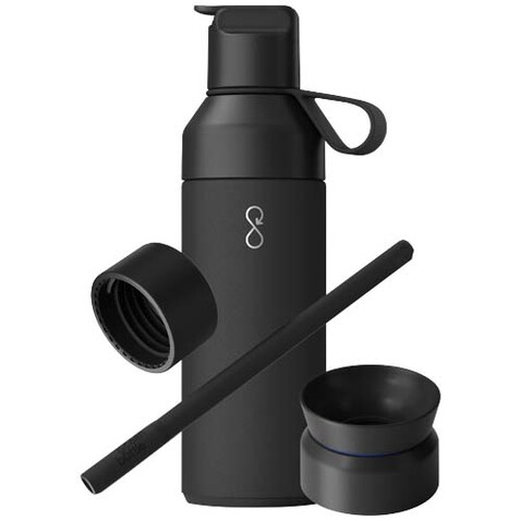 Ocean Bottle 500 ml 3 in 1 Set, Obsidian Black bedrucken, Art.-Nr. 11318590