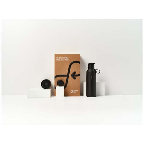 Ocean Bottle 500 ml 3 in 1 Set, Obsidian Black bedrucken, Art.-Nr. 11318590