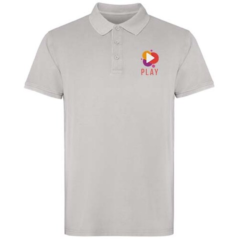 Cobain Poloshirt Unisex, grau bedrucken, Art.-Nr. R2202E14