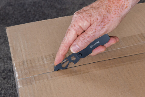 Gear X faltbares EDC-Werkzeug mit Karabinerhaken schwarz bedrucken, Art.-Nr. P221.2701 Gear X faltbares EDC-Werkzeug mit Karabinerhaken schwarz bedrucken, Art.-Nr. P221.2701