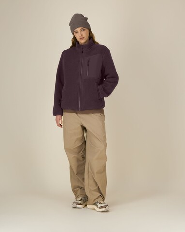 Brooker - Die Relaxed Unisex-Sherpajacke - Red Brown - S bedrucken, Art.-Nr. STJU248C1161S