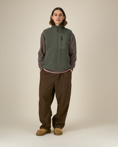 Liner - Die Unisex-Sherpaweste - Khaki - XS bedrucken, Art.-Nr. STJU249C223XS