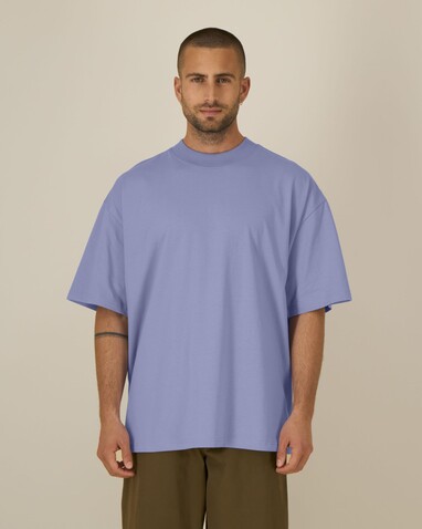 Blaster 2.0 - Das Oversized Unisex-T-Shirt mit Stehkragen - Violet - L bedrucken, Art.-Nr. STTU959C1341L