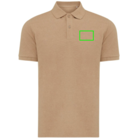 IQONIQ Yosemite Piqué-Poloshirt aus recycelter Baumwolle heather brown bedrucken, Art.-Nr. T9200.017.L