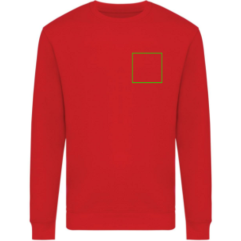 IQONIQ Zion Rundhals-Sweater aus recycelter Baumwolle rot bedrucken, Art.-Nr. T9300.029.XS IQONIQ Zion Rundhals-Sweater aus recycelter Baumwolle rot bedrucken, Art.-Nr. T9300.029.XS