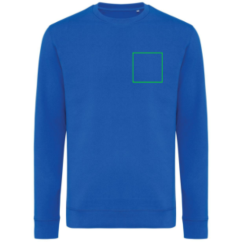 IQONIQ Zion Rundhals-Sweater aus recycelter Baumwolle Königsblau bedrucken, Art.-Nr. T9300.025.L IQONIQ Zion Rundhals-Sweater aus recycelter Baumwolle Königsblau bedrucken, Art.-Nr. T9300.025.L