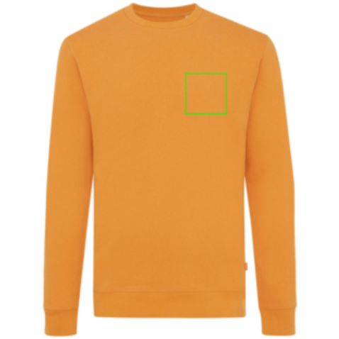 IQONIQ Zion Rundhals-Sweater aus recycelter Baumwolle sundial orange bedrucken, Art.-Nr. T9300.012.XXXL