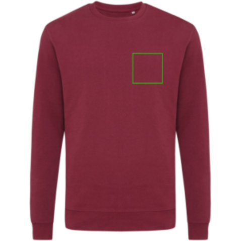IQONIQ Zion Rundhals-Sweater aus recycelter Baumwolle burgunderrot bedrucken, Art.-Nr. T9300.007.XS IQONIQ Zion Rundhals-Sweater aus recycelter Baumwolle burgunderrot bedrucken, Art.-Nr. T9300.007.XS