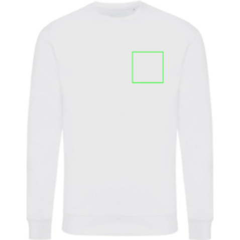 IQONIQ Zion Rundhals-Sweater aus recycelter Baumwolle recycled white bedrucken, Art.-Nr. T9300.004.S