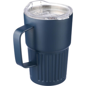 Recycelter Edelstahl-Reisebecher mit doppelter Wand (450 ml) von Calo – beige bedrucken, Art.-Nr. 357999999_1267377