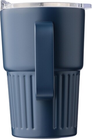 Recycelter Edelstahl-Reisebecher mit doppelter Wand (450 ml) von Calo – beige bedrucken, Art.-Nr. 357999999_1267377