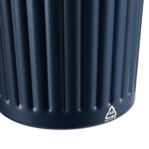 Recycelter Edelstahl-Reisebecher mit doppelter Wand (450 ml) von Calo – Grün bedrucken, Art.-Nr. 004999999_1267377