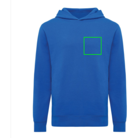 IQONIQ Yengo Hoodie mit Seitentaschen aus rec. Baumwolle Königsblau bedrucken, Art.-Nr. T9405.025.XXXL