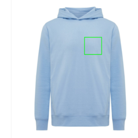IQONIQ Yengo Hoodie mit Seitentaschen aus rec. Baumwolle sky blue bedrucken, Art.-Nr. T9405.022.L