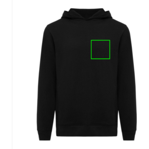 IQONIQ Yengo Hoodie mit Seitentaschen aus rec. Baumwolle schwarz bedrucken, Art.-Nr. T9405.001.4XL IQONIQ Yengo Hoodie mit Seitentaschen aus rec. Baumwolle schwarz bedrucken, Art.-Nr. T9405.001.4XL