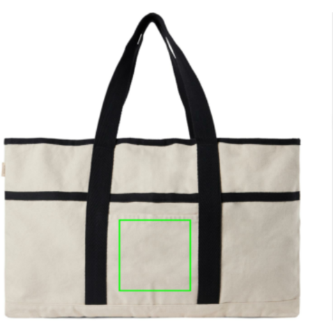 VINGA Volonne AWARE™ Strandtasche aus recyceltem Canvas off white, schwarz bedrucken, Art.-Nr. V762033 VINGA Volonne AWARE™ Strandtasche aus recyceltem Canvas off white, schwarz bedrucken, Art.-Nr. V762033