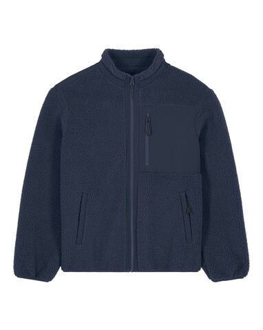 Brooker - Die Relaxed Unisex-Sherpajacke - French Navy - S bedrucken, Art.-Nr. STJU248C7271S