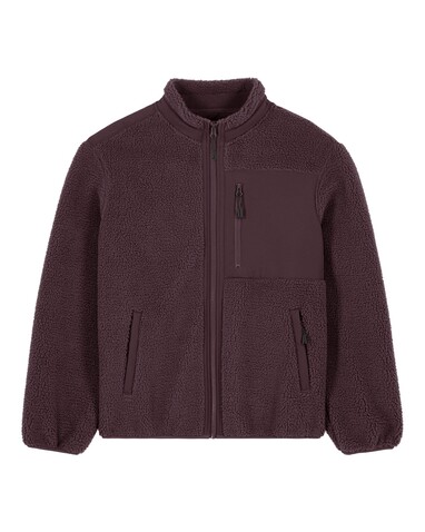 Brooker - Die Relaxed Unisex-Sherpajacke - Red Brown - L bedrucken, Art.-Nr. STJU248C1161L