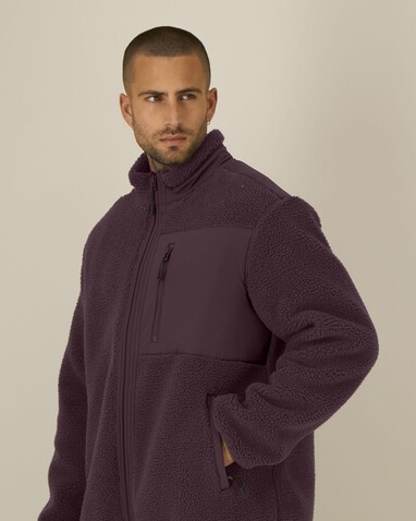 Brooker - Die Relaxed Unisex-Sherpajacke - Red Brown - S bedrucken, Art.-Nr. STJU248C1161S