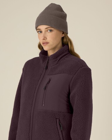 Brooker - Die Relaxed Unisex-Sherpajacke - Red Brown - XS bedrucken, Art.-Nr. STJU248C116XS