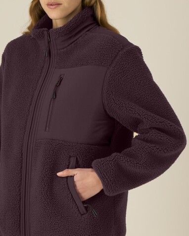 Brooker - Die Relaxed Unisex-Sherpajacke - Red Brown - XXS bedrucken, Art.-Nr. STJU248C1162S